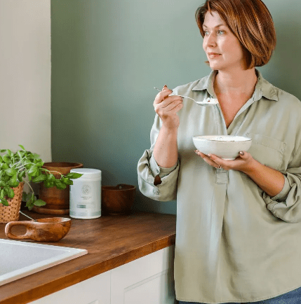 Woman with bowl